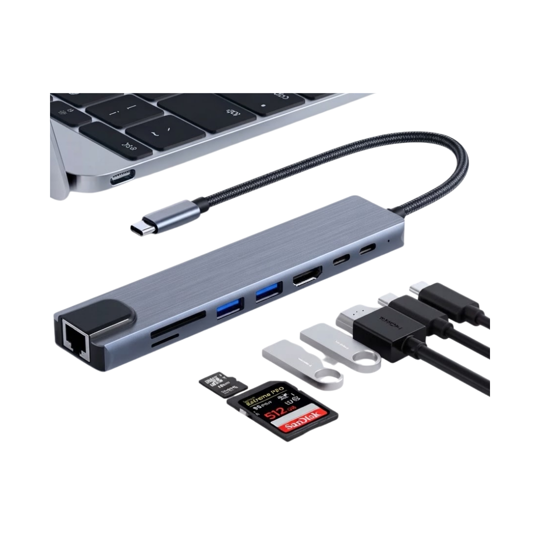 Adaptador Hub USB 8 Puertos